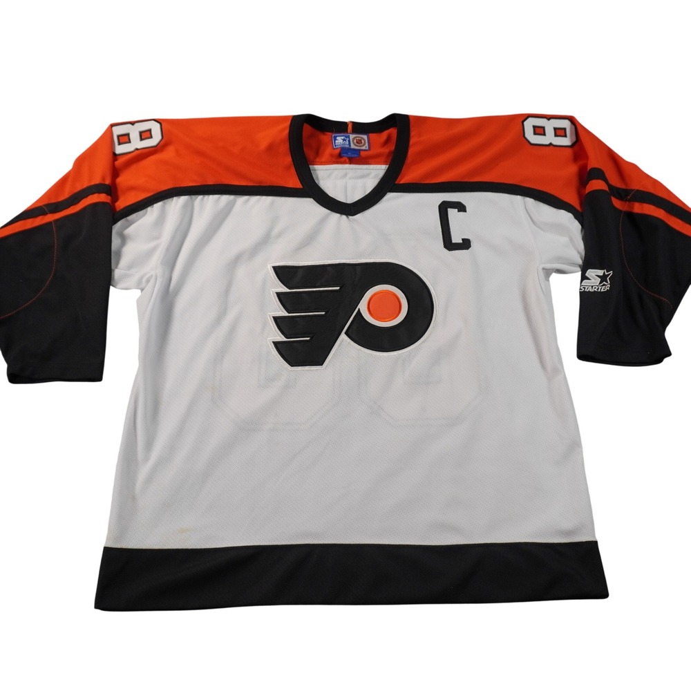 Starter Philadelphia Flyers Jersey Mens XL White Orange Eric Lindros 88 Captain